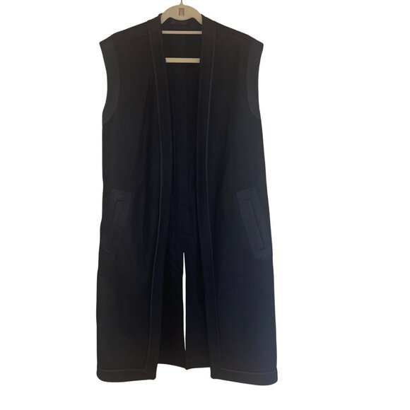 All Saints Womens Vest Size Small Black Bound Sleeveless Longline Wool - Picture 7 of 12
